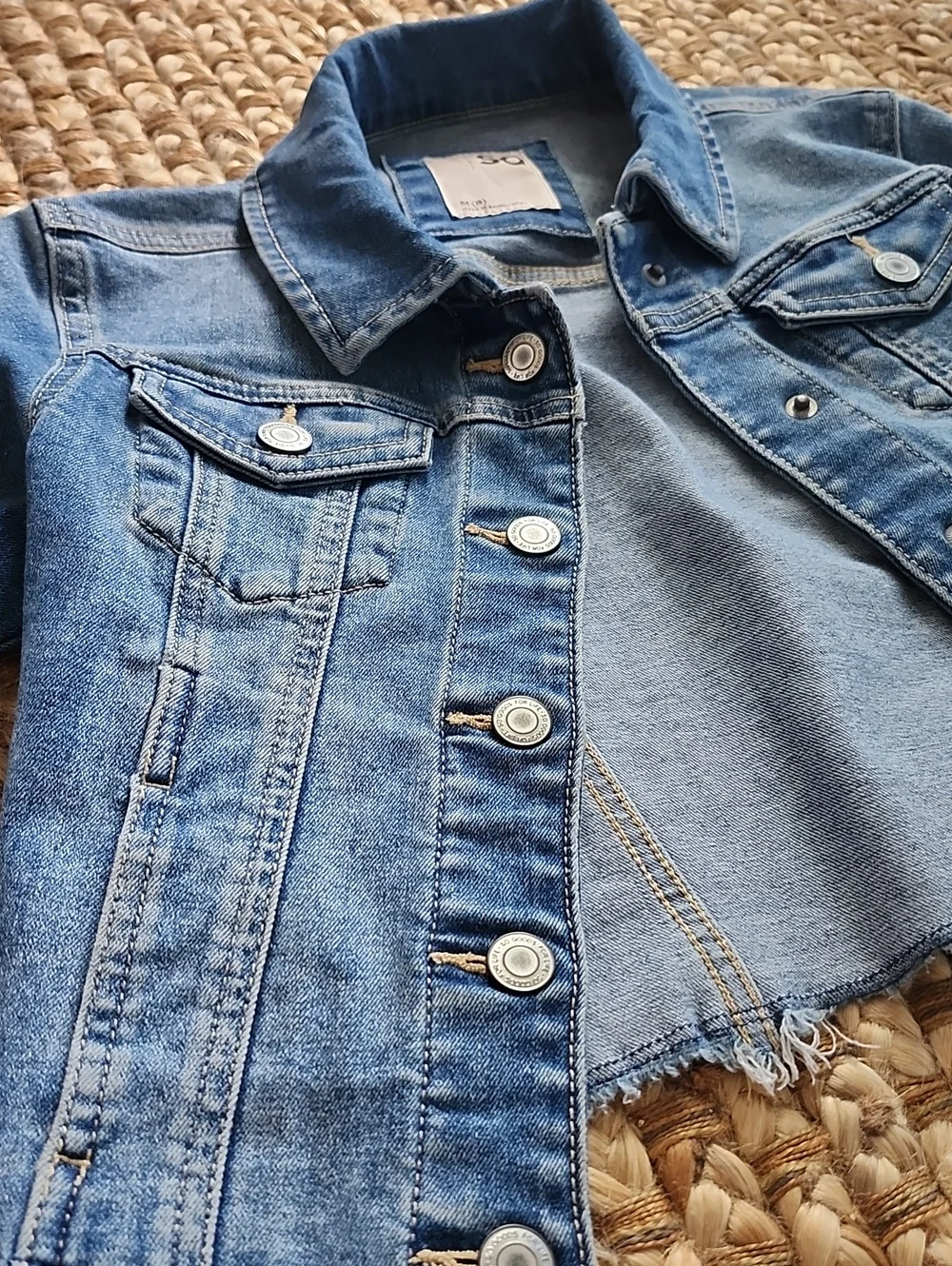 SO Girls' Cropped Blue Denim Jacket
